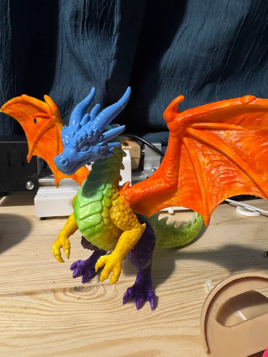 Модель дракона, PETG, покраска аэрографом